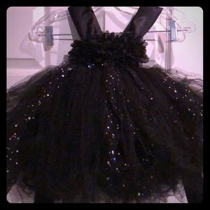 Black flower girl dress